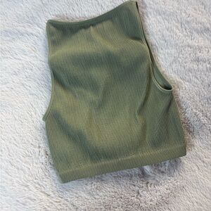 Sleek Olive Ribbed Tank Top